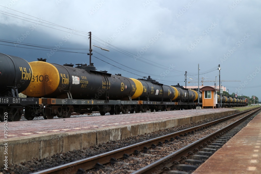 Naklejka premium train on railway