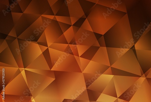 Dark Orange vector polygonal template.