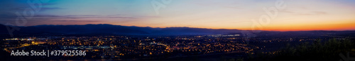 Sunset panoramic view over the Sibiu city  Romania