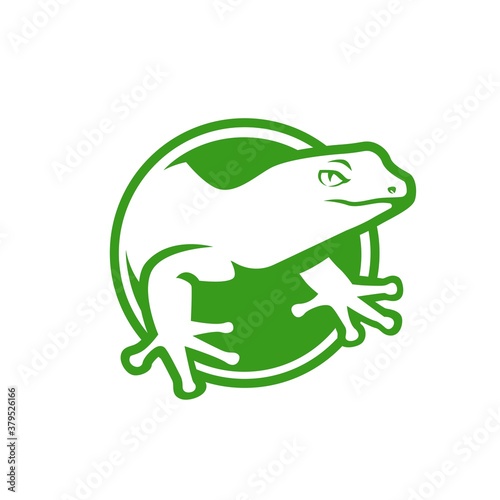 green gecko logo. vector logo. illustration logo