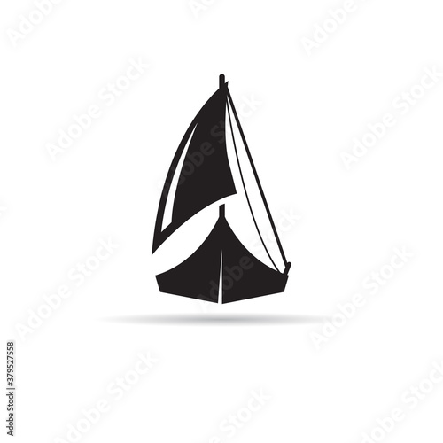sailboat icon vector on white background