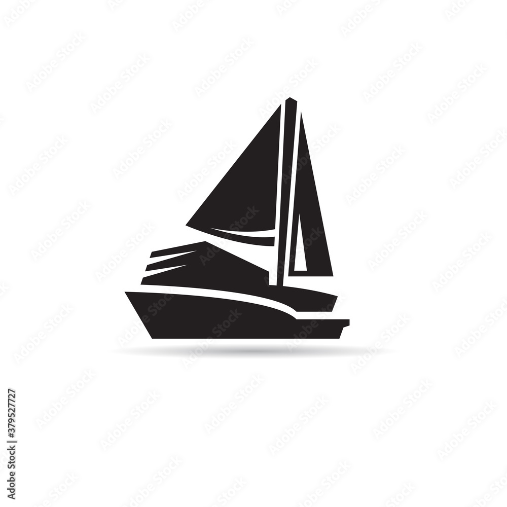 yacht and speed boat icon vector on white background
