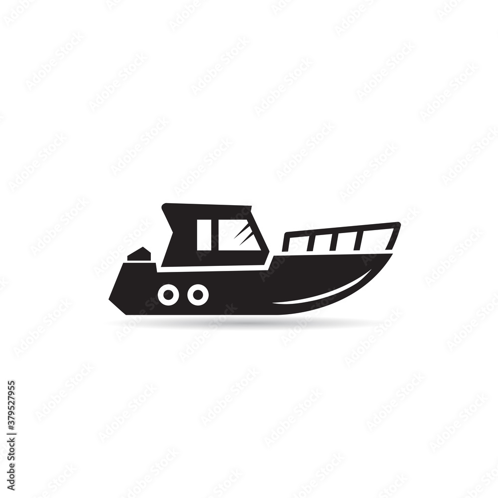 yacht and speed boat icon vector on white background