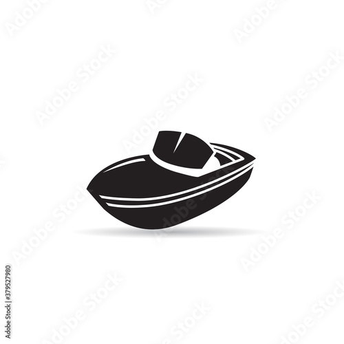 speedboat icon vector on white background