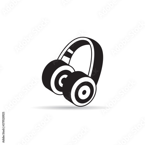 headphone icon vector on white background