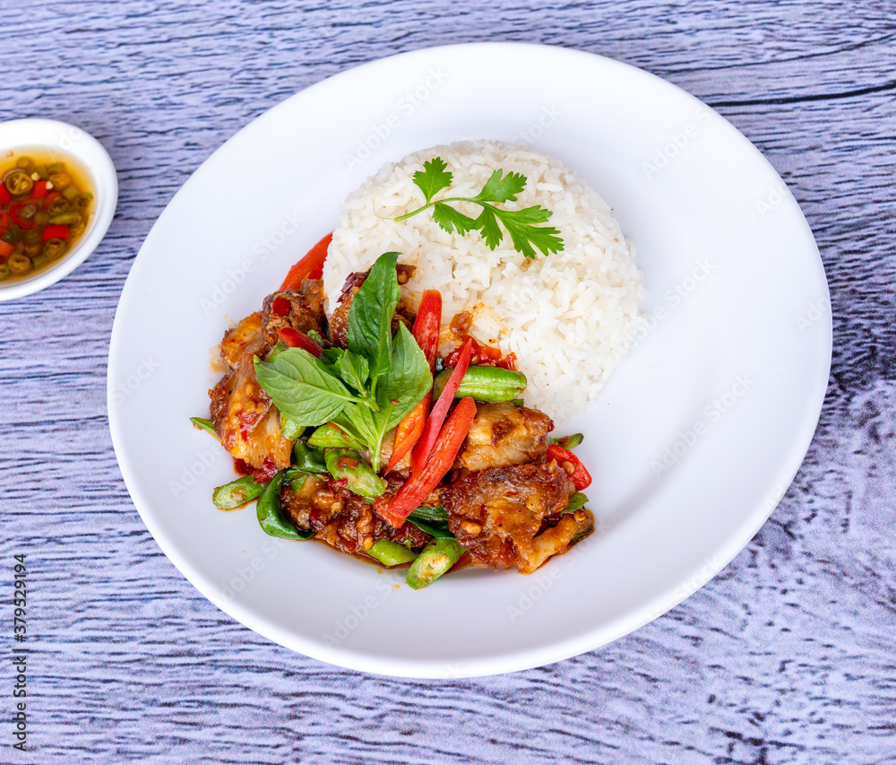 Thai Food Mixes of Noodles and Rice Dishes 