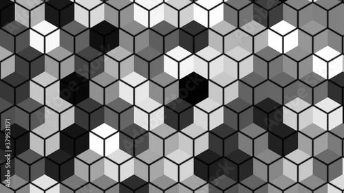 Bouncing Cells of Cubes Formed From Hex Shapes Qbert Steps Stages photo