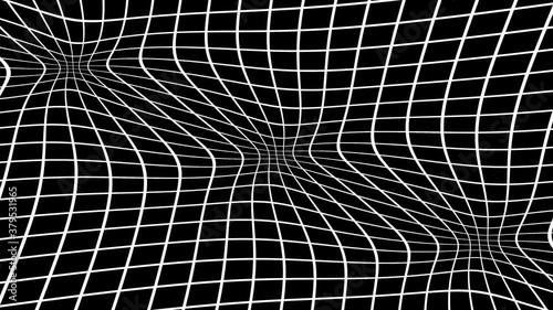 Warped Spacetime Stretched Rubber Mesh Moving Lens Distortions