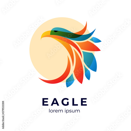 Eagle abstract colourful logo vector design template