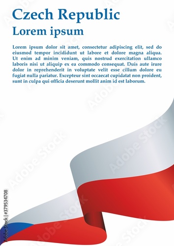 Flag of the Czech Republic, Czech Republic. Template for award design, an official document with the flag of of the Czech Republic. Bright, colorful vector illustration.
