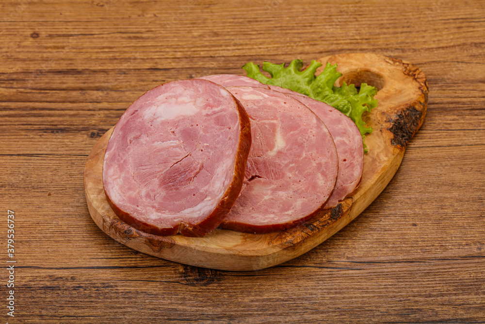 Slices of pork meat ham Slices of pork meat ham