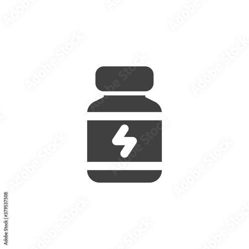 Energy drink bottle vector icon. filled flat sign for mobile concept and web design. Sports nutrition glyph icon. Symbol, logo illustration. Vector graphics