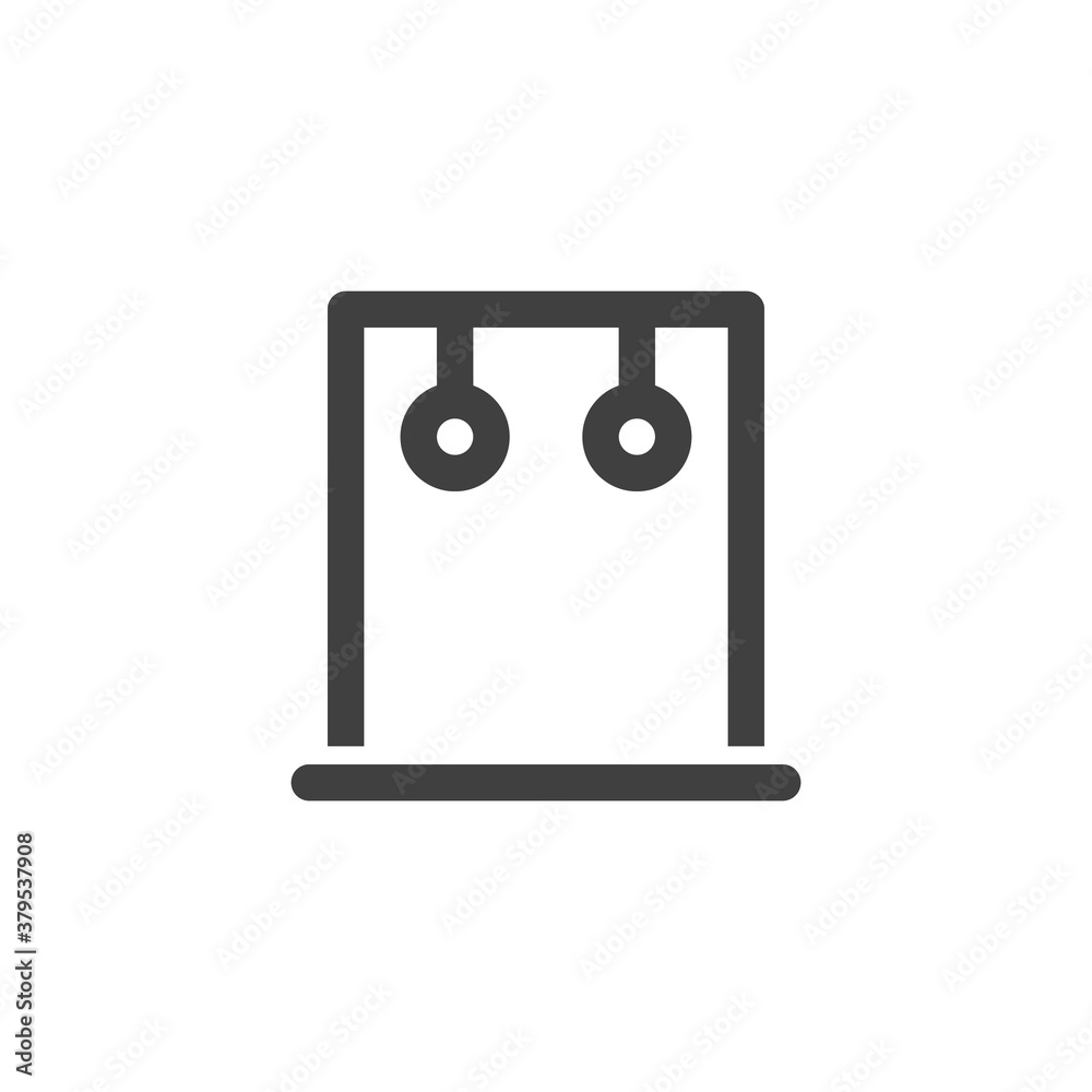 Gymnastic rings vector icon. filled flat sign for mobile concept and web design. Sports bar with rings glyph icon. Symbol, logo illustration. Vector graphics Gymnastic rings vector icon. filled flat sign for mobile concept and web design. Sports bar with rings glyph icon. Symbol, logo illustration. Vector graphics