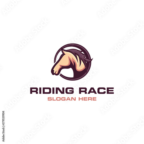 Horse Logo Template, Elegant horse icon. Royal stallion logo. Equine stables sign. Equestrian brand emblem. Vector illustration.