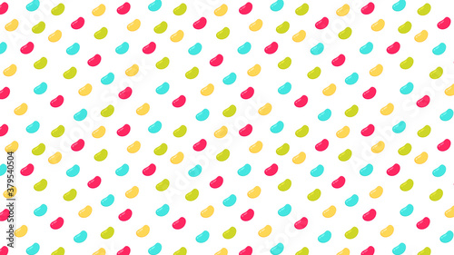 Jelly bean pattern wallpaper. Jelly bean on white background.