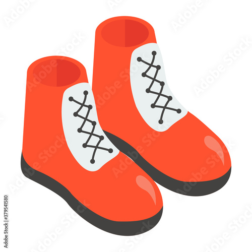 
An isometric design of ankle shoes, footwear accessory 
