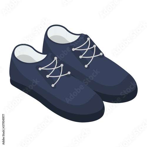 
Isometric design of mens shoes vector, menswear footwear accessory 
