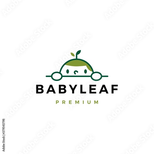 baby leaf logo vector icon illustration