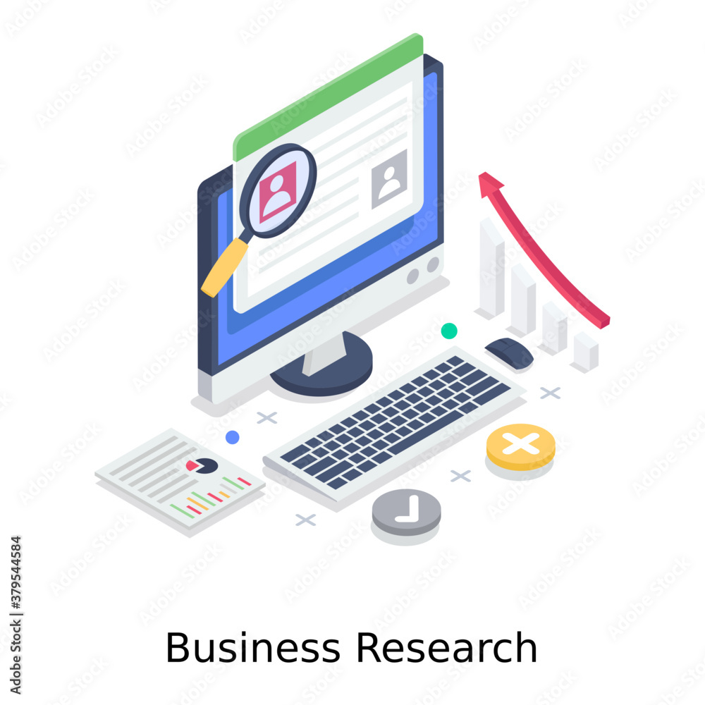 
Business research, business data inside computer, data analytics
