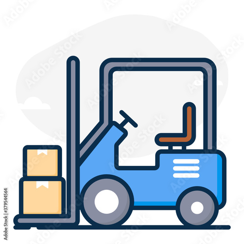 
Icon design of forklift truck, editable flat vector of logistics 
