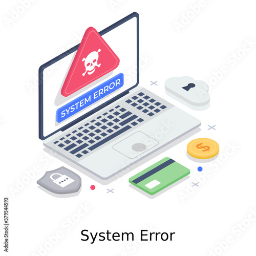 
Design of system error, isometric vector style 
