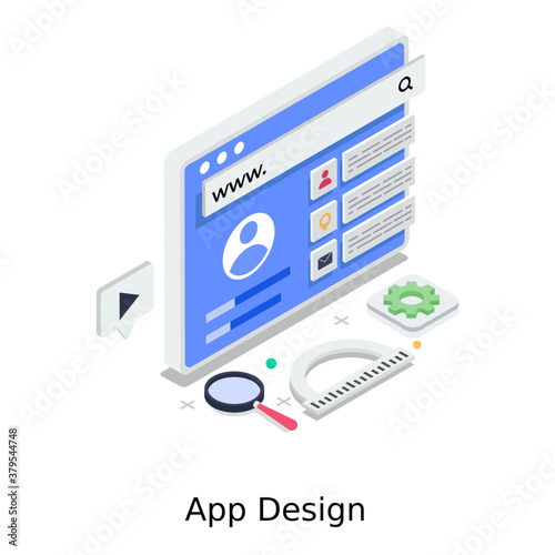 
Web search illustration design, internet search in isometric style 
