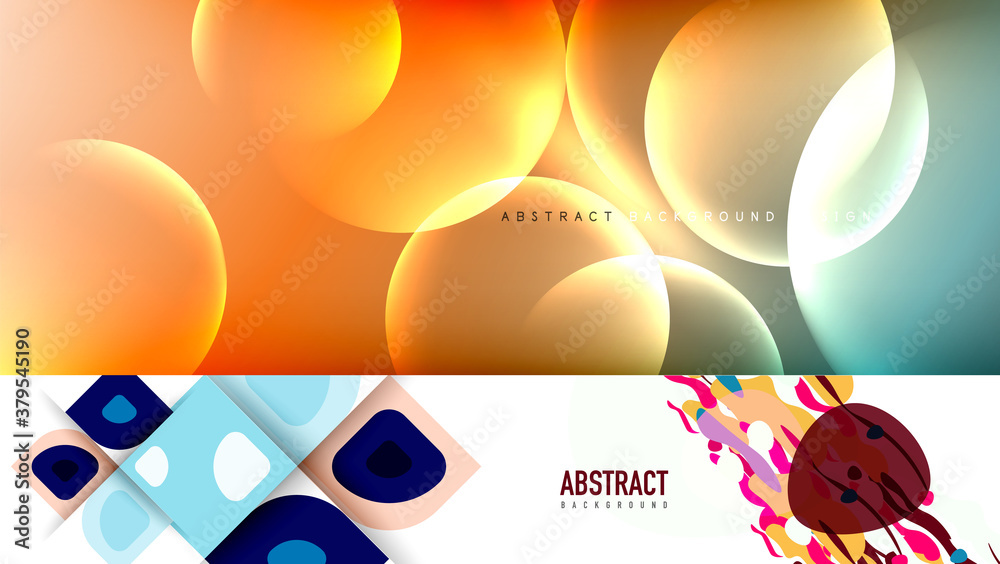 Obraz premium Collection of minimal geometric abstract backgrounds for covers, banners, flyers and posters and other templates