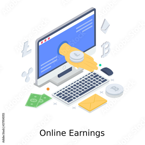 
Online earnings illustration design, editable vector of payment gateway
