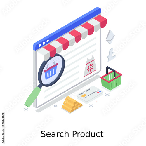 
Magnifier on a product symbolizing search product 
