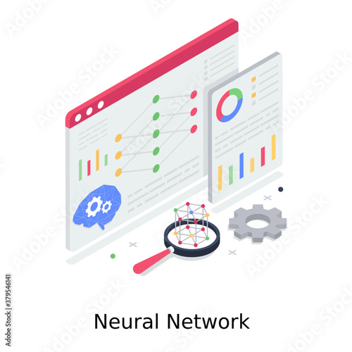 
A design of data analytics in trendy isometric style 
