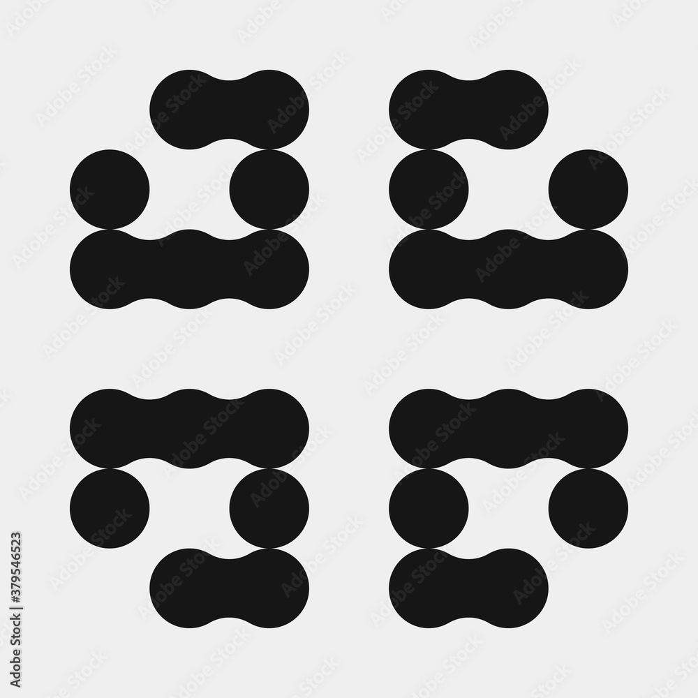 Abstract Cross Pattern Dots Logo generative computational art illustration