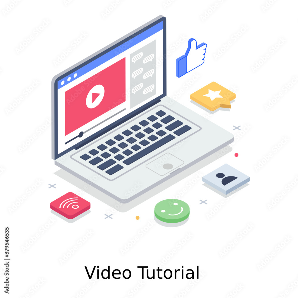 Video tutorial concept in isometric design
Video tutorial concept in isometric design