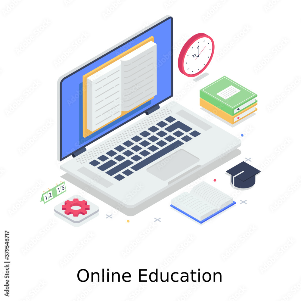 Online education isometric vector style
Online education isometric vector style