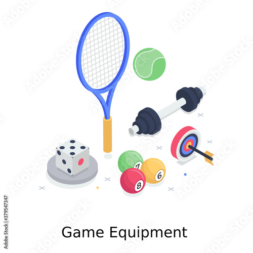 
Game equipment vector style, isometric illustration 
