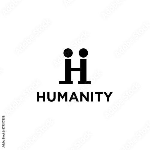 Humanity Logo , H Logo Vector Symbol Design People