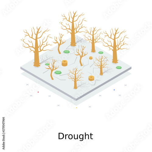 
Drought vector design, isometric illustration 

