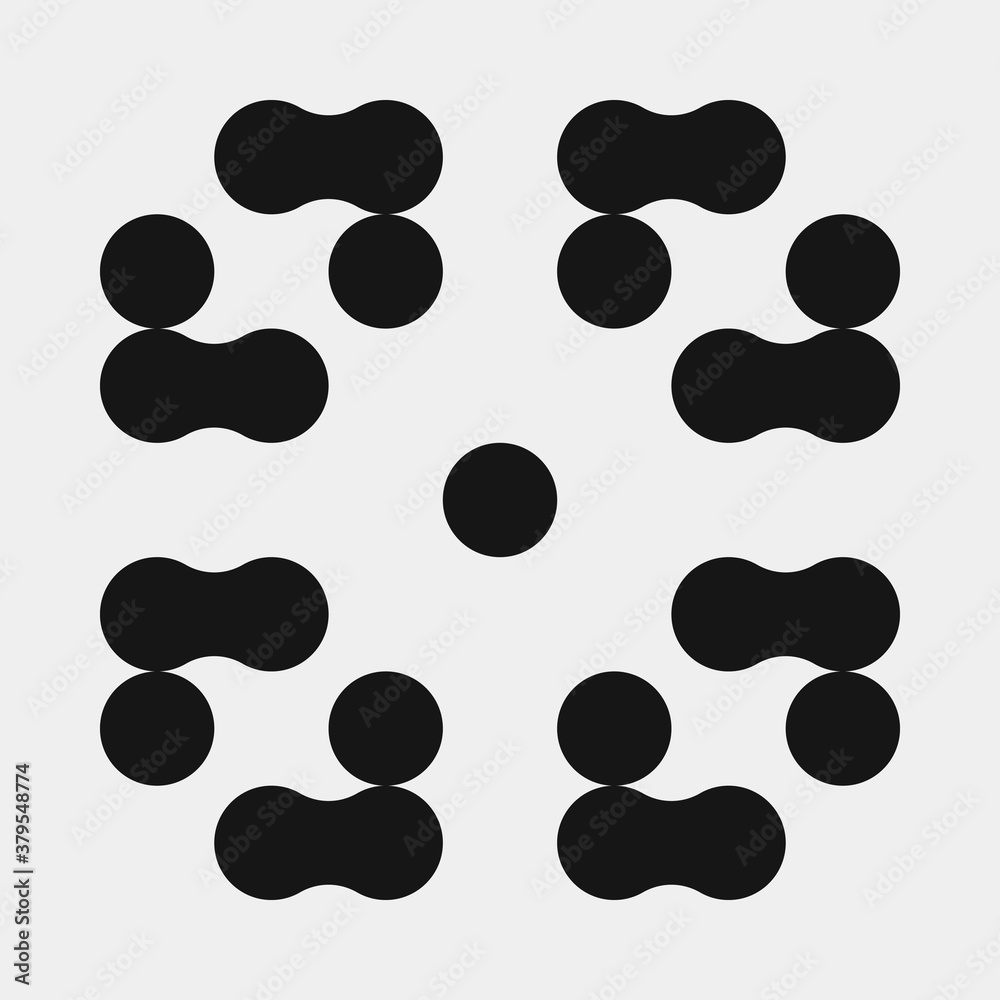 Fototapeta premium Abstract Cross Pattern Dots Logo generative computational art illustration