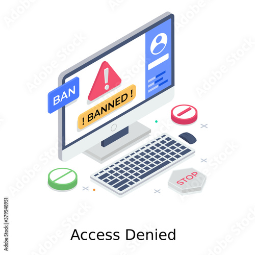 
Access denied vector design, restricted sites in editable style 
