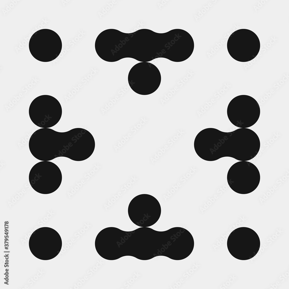 Fototapeta premium Abstract Cross Pattern Dots Logo generative computational art illustration