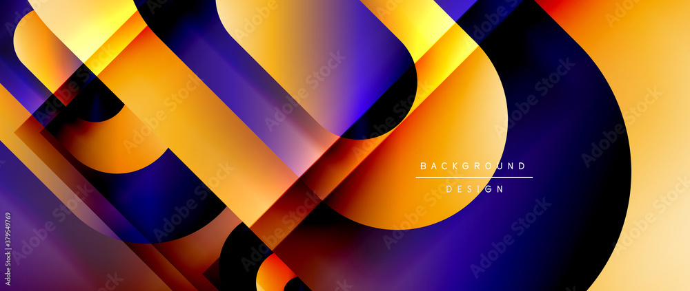 Vector geometric abstract background with lines and modern forms. Fluid gradient with abstract round shapes and shadow and light effects Vector geometric abstract background with lines and modern forms. Fluid gradient with abstract round shapes and shadow and light effects