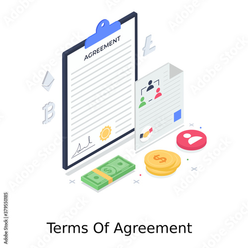 
Terms of agreement illustration, editable vector of business document 
