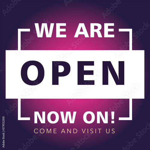 we are open now on, come and visit us