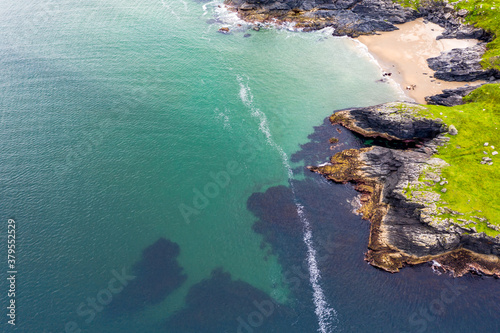 Aerial view of wild coast by Glencolumbkille in County Donegal, Irleand.