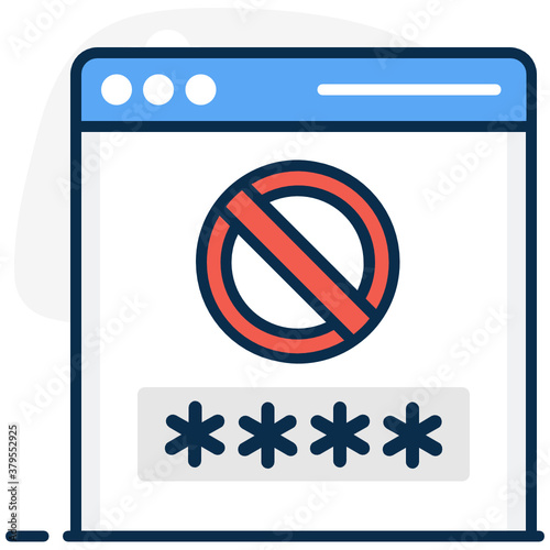 
Blocked website icon, access denied vector 
