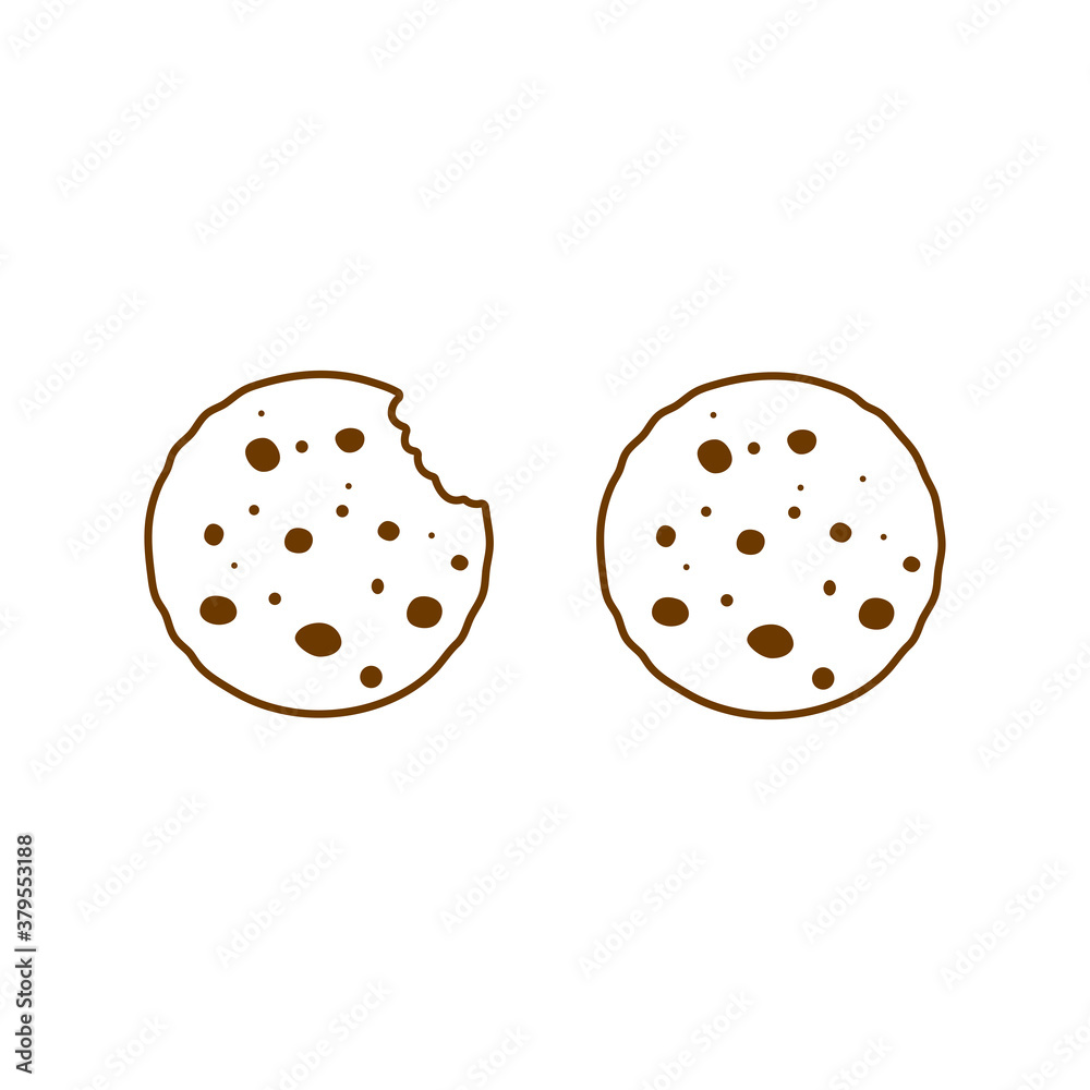 Cookie black and white vector icon Cookie black and white vector icon