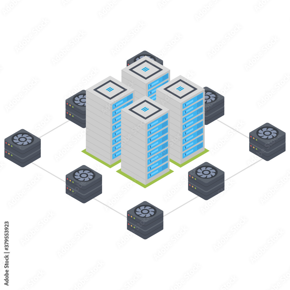 
Bitcoin platform isometric illustration 
