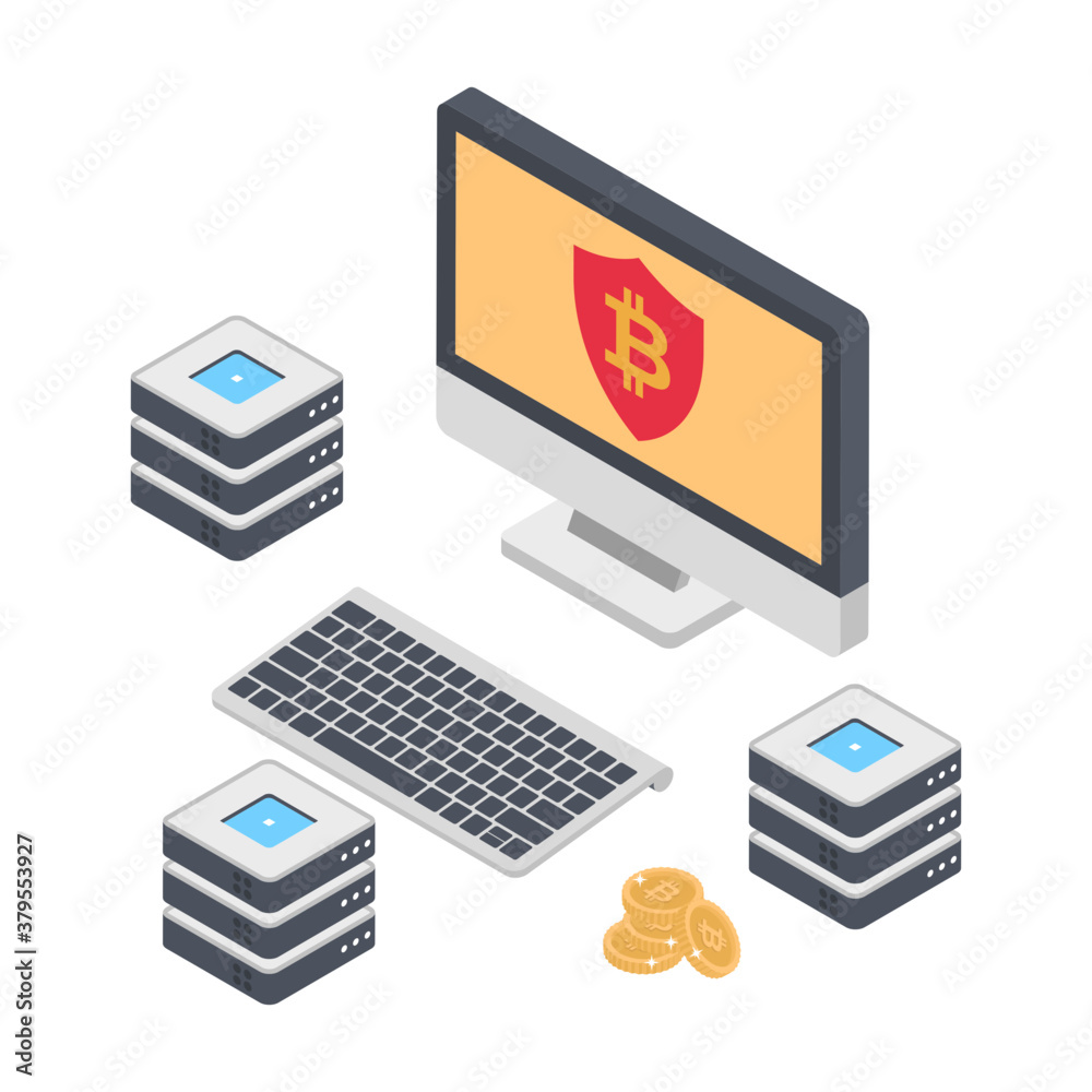 Bitcoin platform isometric illustration
Bitcoin platform isometric illustration