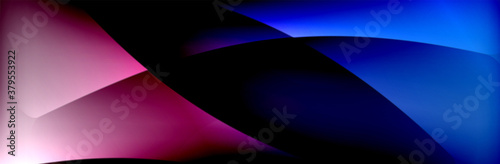 Fluid gradient neon color waves  vector abstract background