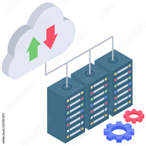 
Cloud database server isometric icon
