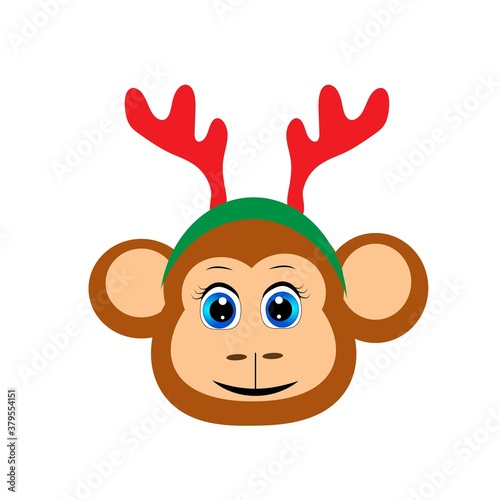 cute christmas animal character illustration